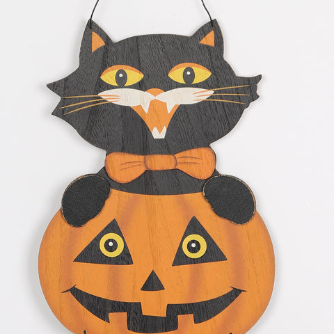 9.25*0.25*12.5‘’Happy Halloween Pumpkin Wall Hanger Décor