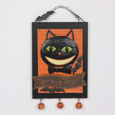 Halloween Trick Or Treat Cat Wall Hanger Décor