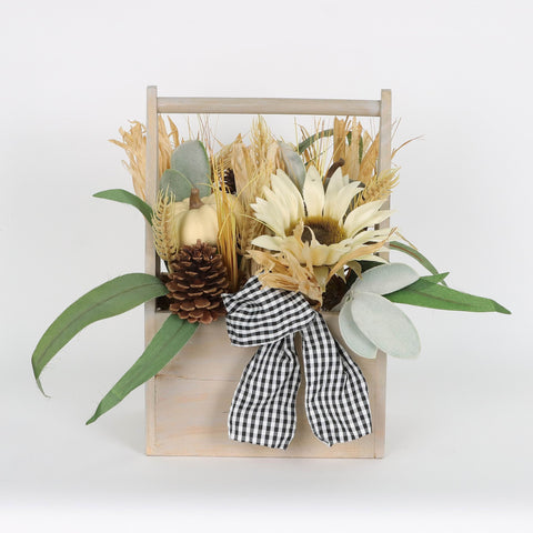 Harvest Fall Flora MDF Box with Pumpkin Decor