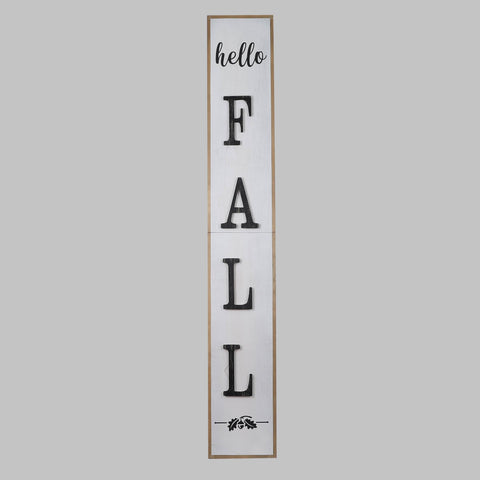 Harvest Hello Fall Porch Sign - White