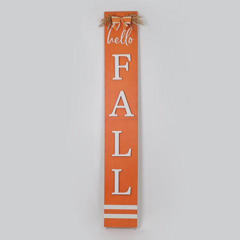 Harvest Hello Fall Porch Sign - Orange