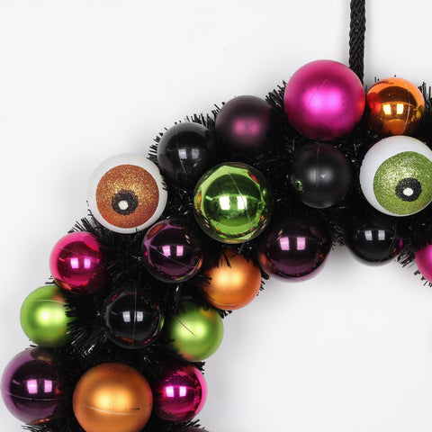 ?17.0*3.0'' Colorful Foam Ball Wreath W/Eyes Décor