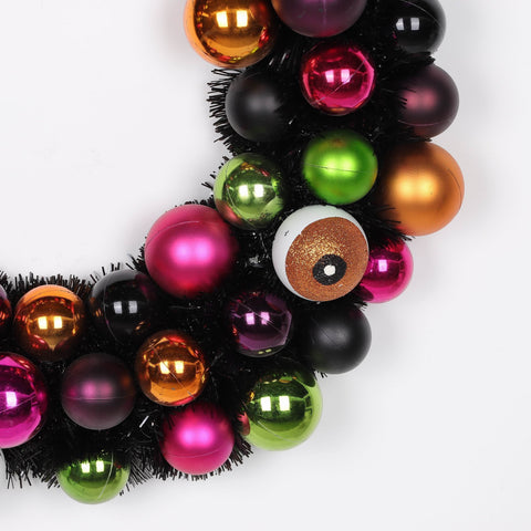 ?17.0*3.0'' Colorful Foam Ball Wreath W/Eyes Décor