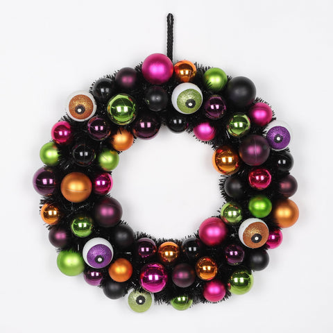 ?17.0*3.0'' Colorful Foam Ball Wreath W/Eyes Décor