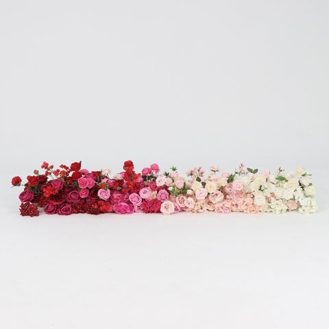 Elegant Flower Runner with Pearl Cotton & Silk Flowers for Wedding & Event Decor
