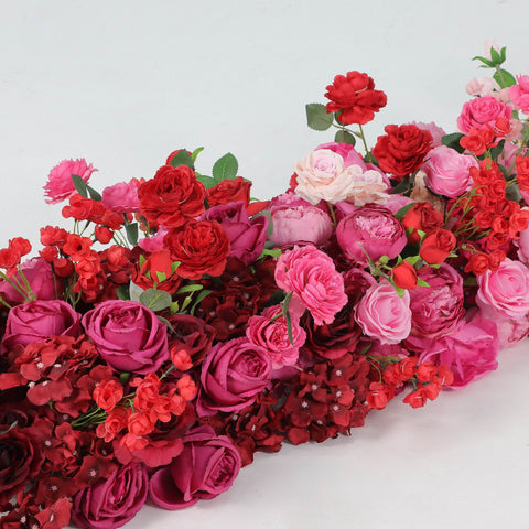 Elegant Flower Runner with Pearl Cotton & Silk Flowers for Wedding & Event Decor