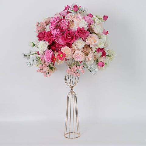 Elegant Flower Ball with Pearl Cotton & Silk Flowers for Wedding & Event Decor