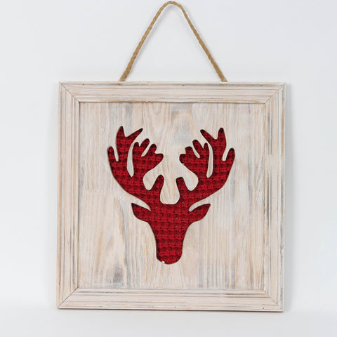 Christmas 13.0*1.0*13.0'' Mdf Wall Décor W/ Deer Head