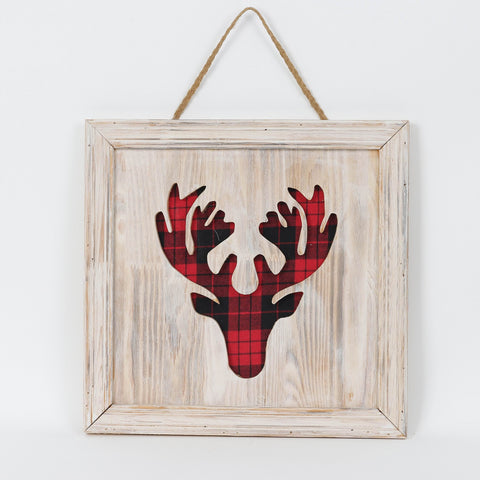 Christmas 13.0*1.0*13.0'' Mdf Wall Décor W/ Deer Head