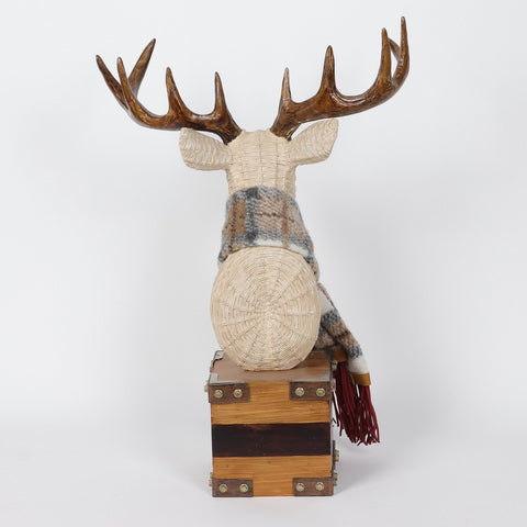 Christmas 6.5*6.5*24.0''Resin Deer Head Décor | Christmas Decor | Festive Holiday Decoration