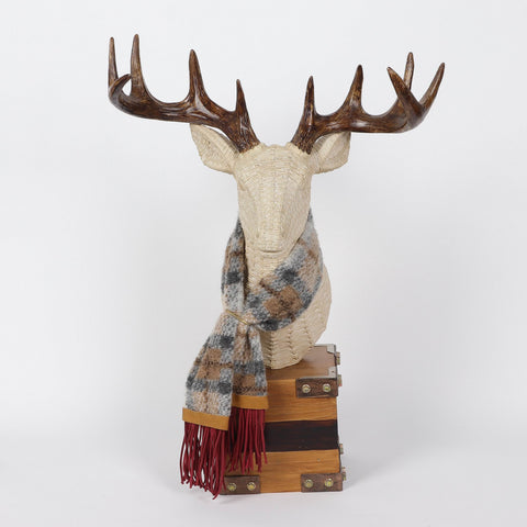 Christmas 6.5*6.5*24.0''Resin Deer Head Décor | Christmas Decor | Festive Holiday Decoration