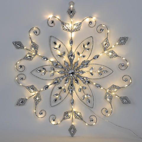 Christmas 24.0*0.2*24.0''Silver Snowflake Décor | Christmas Decor | Festive Holiday Decoration