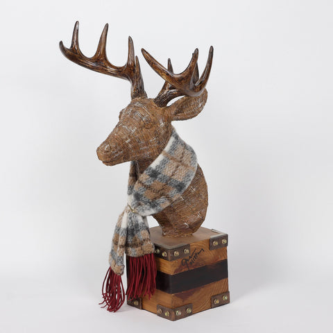 Christmas 6.5*6.5*24.0''Resin Deer Head Décor | Christmas Decor | Festive Holiday Decoration