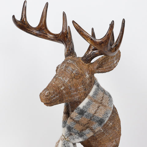 Christmas 6.5*6.5*24.0''Resin Deer Head Décor | Christmas Decor | Festive Holiday Decoration