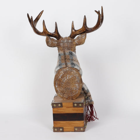 Christmas 6.5*6.5*24.0''Resin Deer Head Décor | Christmas Decor | Festive Holiday Decoration