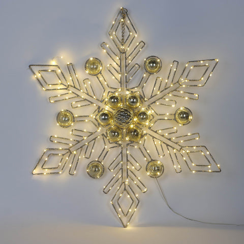 Christmas 26.0*5.0*30.0'' Gold Metal Star Décor W/Lite