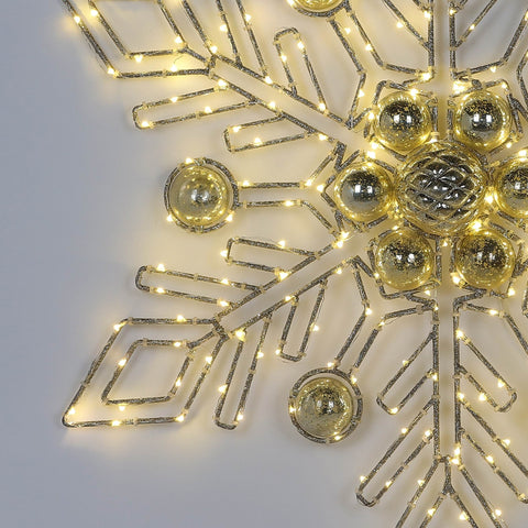 Christmas 26.0*5.0*30.0'' Gold Metal Star Décor W/Lite
