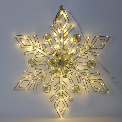 Christmas 21.0*3.0*25.0''Gold Star Décor W/Lite
