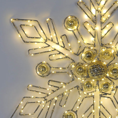 Christmas 21.0*3.0*25.0''Gold Star Décor W/Lite