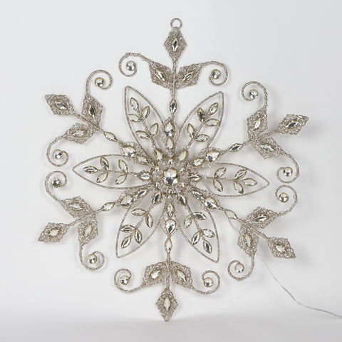 Christmas 18.0*1.0*21.0''Gold Snowflake Décor W/Lite