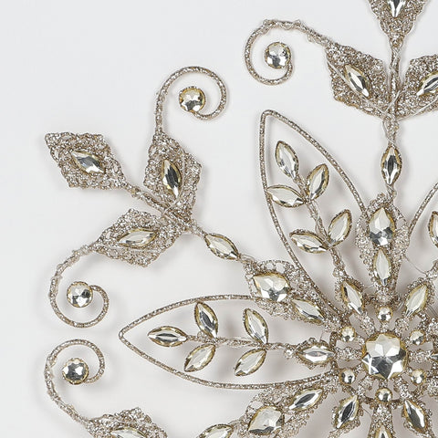 Christmas 18.0*1.0*21.0''Gold Snowflake Décor W/Lite