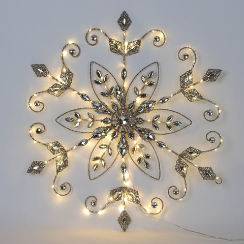 Christmas 24.0*1.0*22.5''Gold Snowflake Décor W/Lite