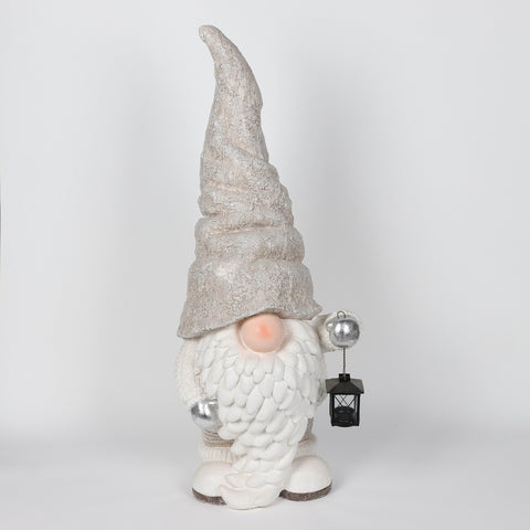 Christmas 11.0*8.5*36.0'' Grey Hat Resin Gnome Décor