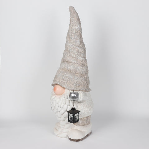 Christmas 11.0*8.5*36.0'' Grey Hat Resin Gnome Décor