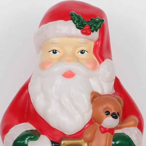 Christmas 15.0*10.0*33.0'' Plastic Santa Décor W/Red Coat
