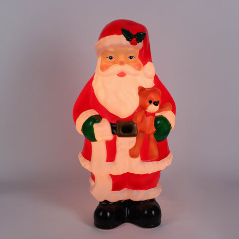 Christmas 15.0*10.0*33.0'' Plastic Santa Décor W/Red Coat