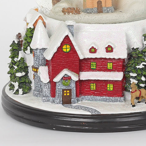 Christmas 7.5*9.0*0.0'' Lighting Water Globe W/ Trees&House Table Décor
