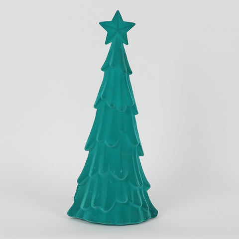Christmas 6.2*7.0*14.0''Flocking& Plastic Tree Décor  W/Lite | Christmas Decor | Festive Holiday Decoration