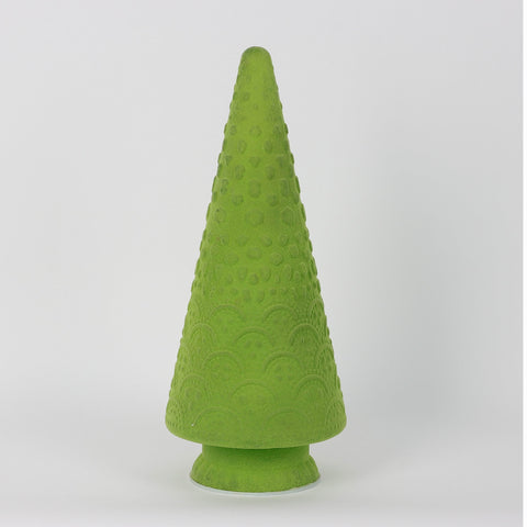 Christmas 8.0*16.0''Flocking&Glass Tree Décor W/Lite