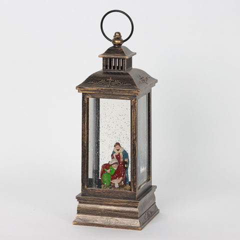 Christmas  4.0*4.0*11.5''Metallic Plastic Water Lantern Décor | Christmas Decor | Festive Holiday Decoration
