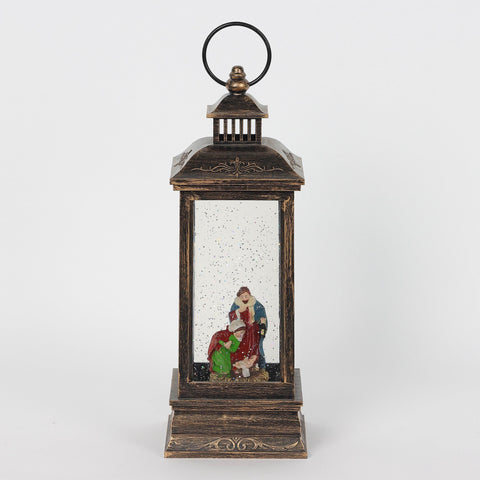 Christmas  4.0*4.0*11.5''Metallic Plastic Water Lantern Décor | Christmas Decor | Festive Holiday Decoration