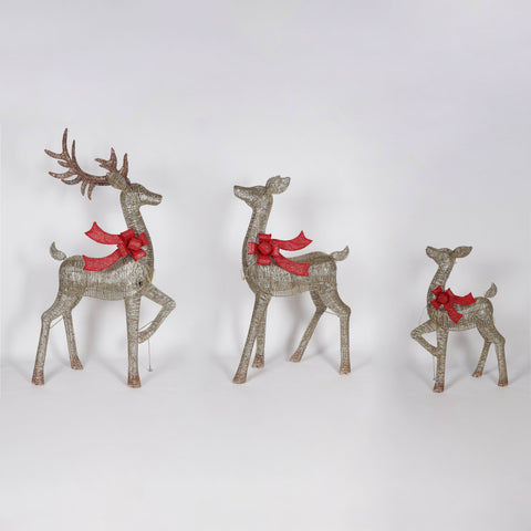 Christmas 40.0*20.0*75.0'' 38.0*14.0*61.0'' 28.0*12.0*43.0''Set Of 3 Deer Décor | Christmas Decor | Festive Holiday Decoration
