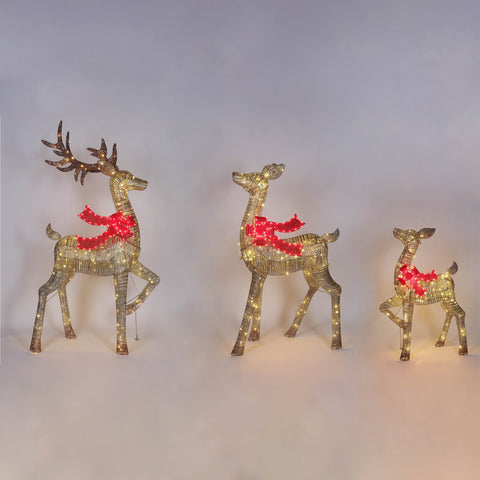 Christmas 40.0*20.0*75.0'' 38.0*14.0*61.0'' 28.0*12.0*43.0''Set Of 3 Deer Décor | Christmas Decor | Festive Holiday Decoration