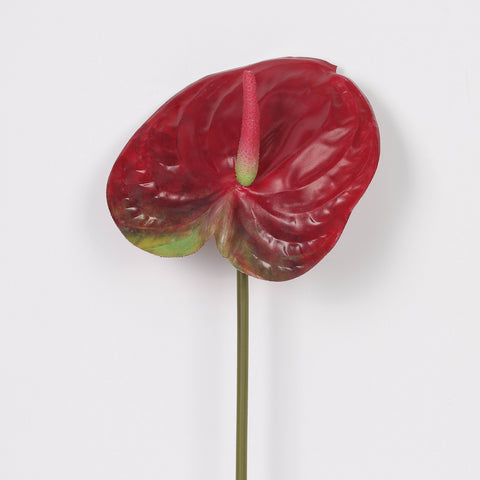 Artificial Dark Red Anthurium Stem for Wedding & Home Decor