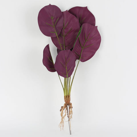 Realistic Faux Calathea Plant with Fibrous Roots for Home Decor & Floral Arrangements