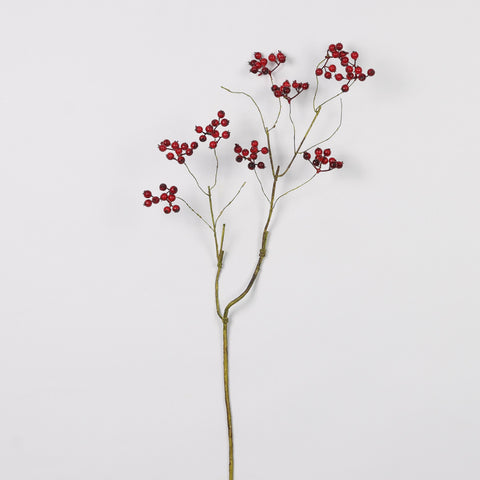 Artificial Blueberry Branches – Frosted Red Berries Decorative Spray for Home Décor & Floral Arrangements