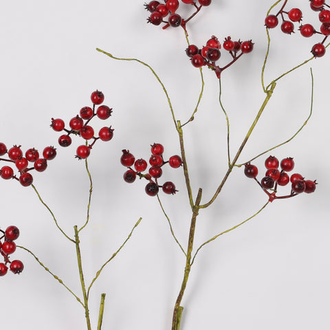 Artificial Blueberry Branches – Frosted Red Berries Decorative Spray for Home Décor & Floral Arrangements