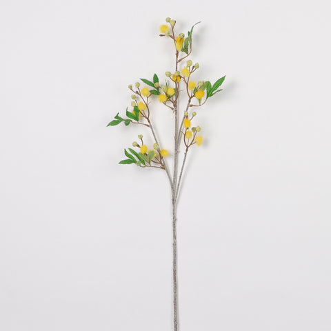 Artificial Berry Stems – Faux Yellow Holly Berry Branches for DIY Crafts & Home Décor