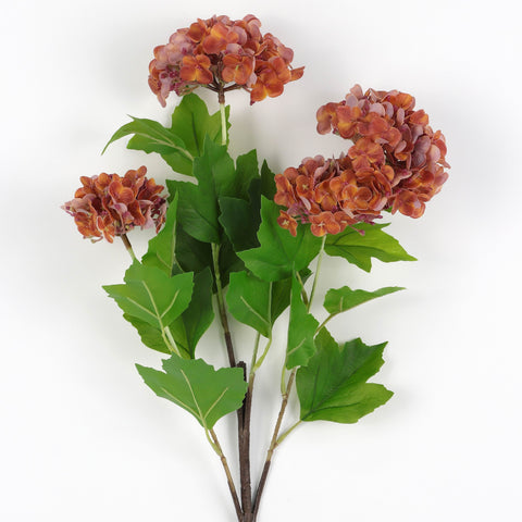 Hydrangea Flower Spray – Burgundy Faux Floral Stem for Home & Event Décor