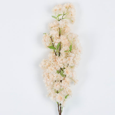 Champagne Pastel Yellow Artificial Cherry Blossom Silk Flower Branch for Wedding, Home & Event Décor