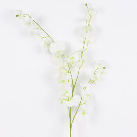 Artificial Orchids for Home Decor - White Dancing Lady Orchid Fake Plant for Living Room, Wedding, Party, Office