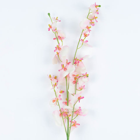 Dainty Pink Artificial Dancing Lady Orchid Stem: Elegant Faux Floral Decor | Wholesale Available