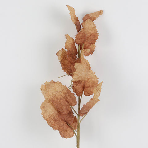 Warm Brown Artificial Leaf Spray: Rustic Faux Foliage for Fall & Home Decor | Wholesale Available