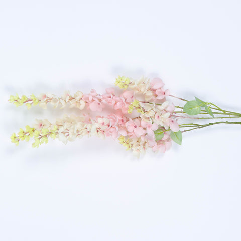 Artificial Thai Orchid Stem - Dual-Tone Pastel Pink with Dim Light Yellow Tint, Hanging/Drapping Style for Home, Office, Wedding, Event Decor, Wedding Arches, Event Backdrops | Wholesale Available
