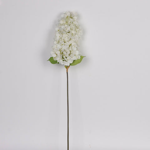 Deluxe Cream White Artificial Cone Hydrangea Flower Stem Spray - Faux Floral Decor for Home, Office, Wedding, Event | Wholesale Available