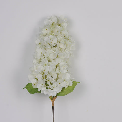 Deluxe Cream White Artificial Cone Hydrangea Flower Stem Spray - Faux Floral Decor for Home, Office, Wedding, Event | Wholesale Available